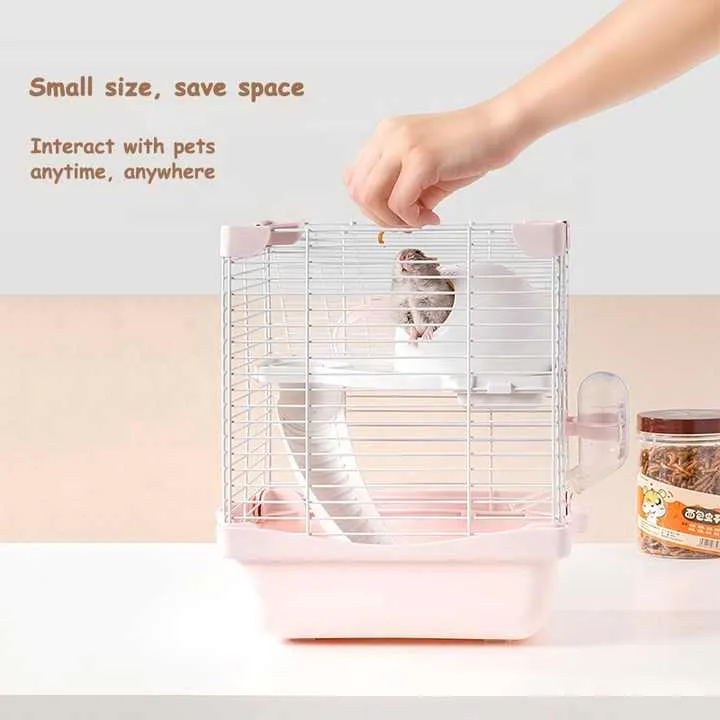 الفاخرة كبير قفص الهامستر المنزل الجربوع ملاذLuxury Large Hamster Cage Home Gerbil Sanctuary Habitat Water Bottle Small Animal Cages Portable