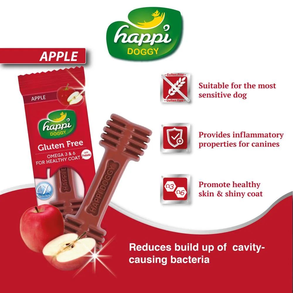 10 FOR $12: Happi Doggy Zest Apple 4 Inch Dental Dog Chew 25g