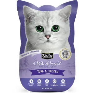 30% OFF: Kit Cat Petite Pouch Tuna & Chicken In Aspic Grain-Free Pouch Cat Food 70g x 12