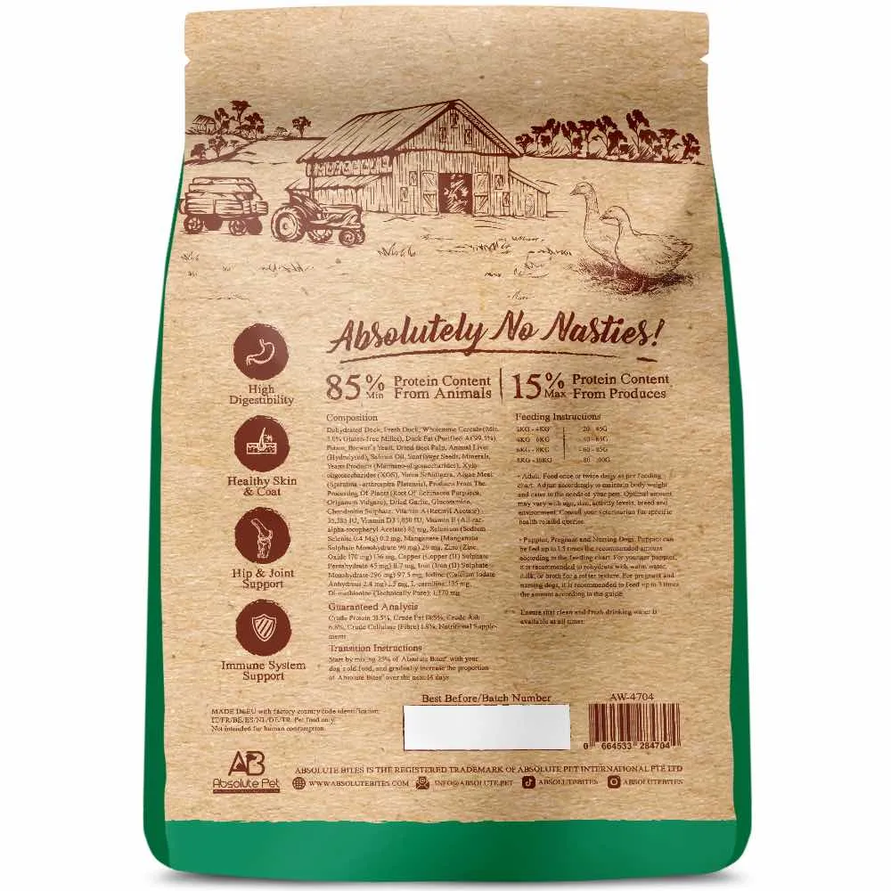 34% OFF FREE Wipes: Absolute Bites Wild Age Duck & Potato Dry Dog Food