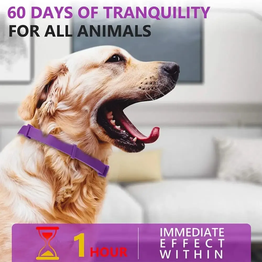 Adjustable Anxiety Pheromone Reducing Safe Calming Collar for Cats, Dogs