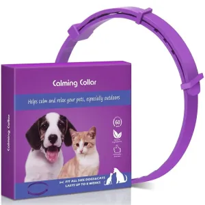 Adjustable Anxiety Pheromone Reducing Safe Calming Collar for Cats, Dogs
