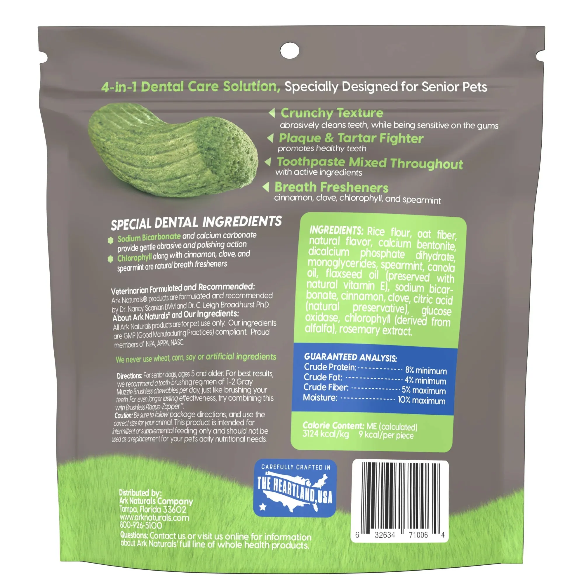 Ark Naturals Gray Muzzle Brushless Toothpaste For Seniors, Dental Chew