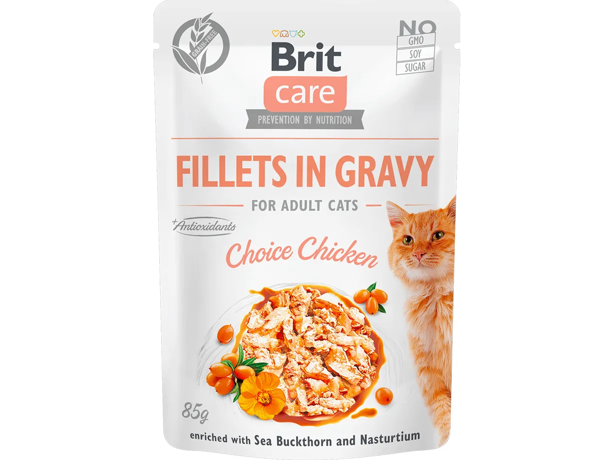 Brit Care Cat Fillets in Gravy Choice Chicken 24x85g