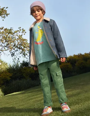 Cargo Pull-on Trousers-Safari Green