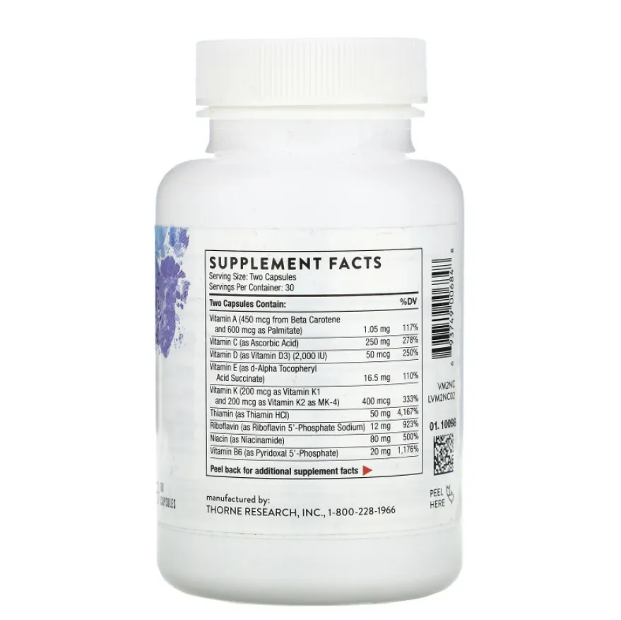 Dietary Supplement Basic Nutrients 2/Day, 60 Capsules, Thorne Research