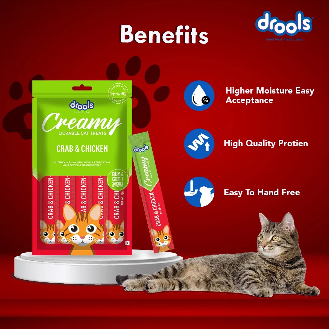 Drools Seafood Medley and Crab & Chicken Creamy Cat Treats Combo