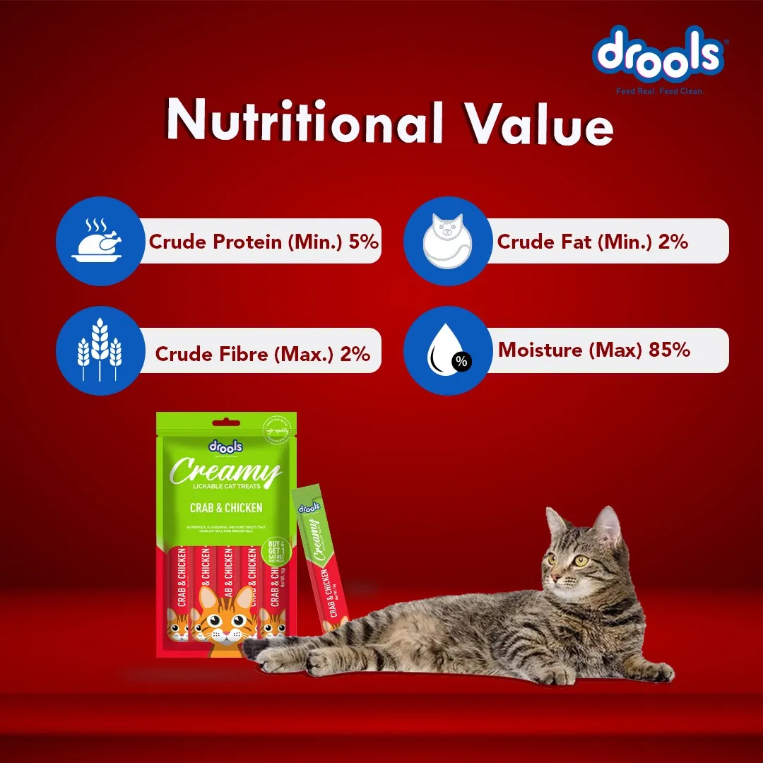 Drools Seafood Medley and Crab & Chicken Creamy Cat Treats Combo