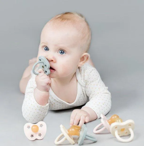Duck Orthodontic Natural Rubber Pacifier - Baby Blue by Hevea