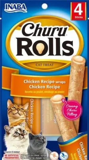 INABA CIAO Churu Rolls Cat Treats Chicken