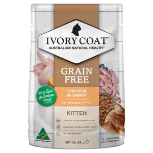 Ivory Coat Grain Free Chicken in Gravy Kitten Wet Food 85g^^^