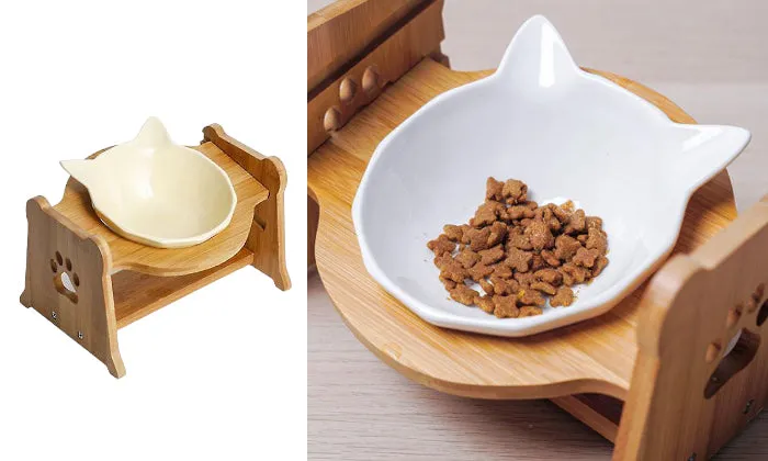 Jaxie Bamboo Stand Feeding Bowl - Single - Rex
