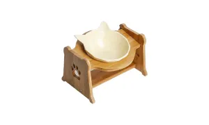 Jaxie Bamboo Stand Feeding Bowl - Single - Rex