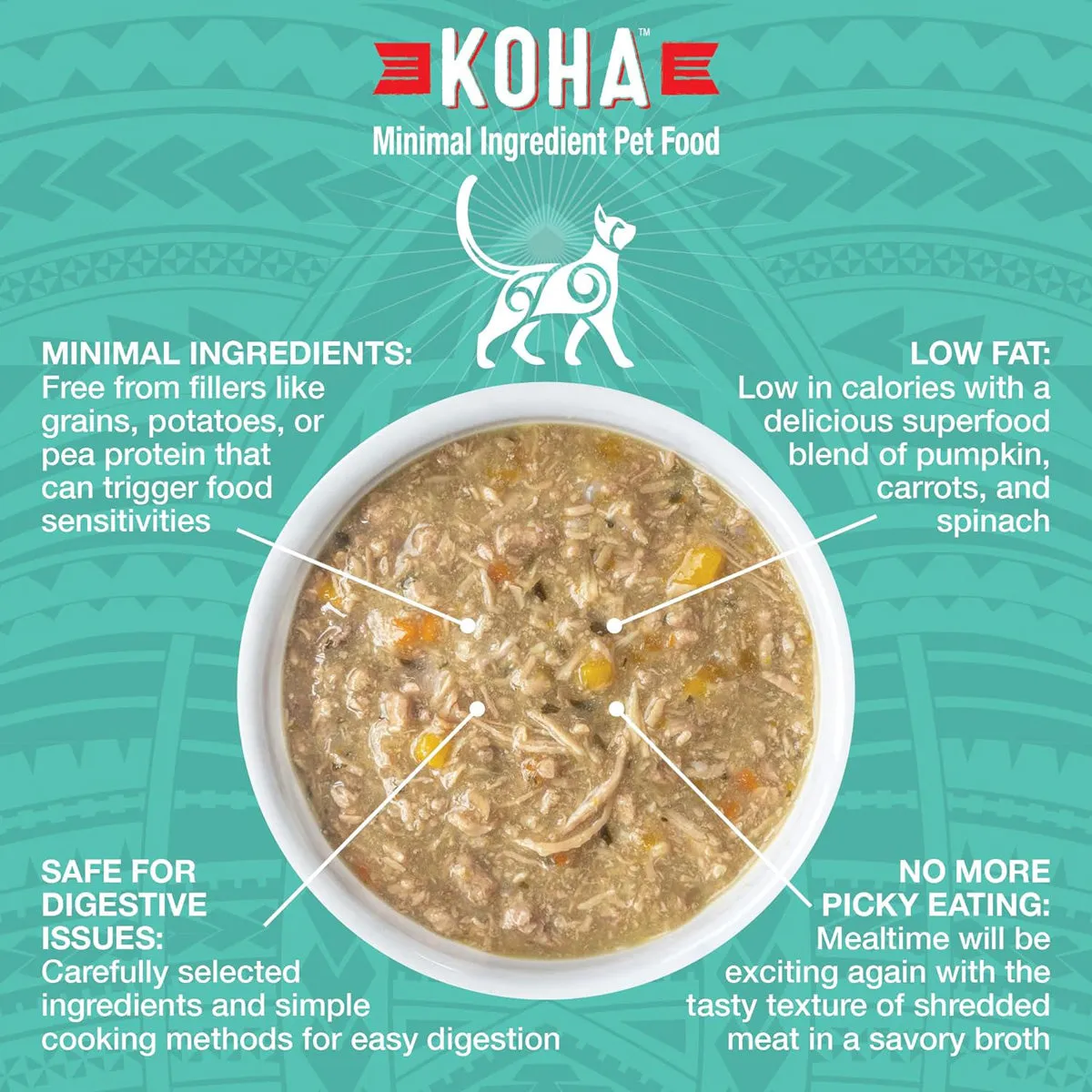 Koha Pure Shreds Grain Free Shredded Duck Wet Cat Food 5.5oz