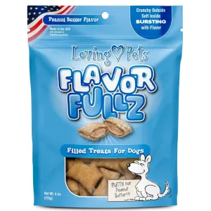 Loving Pets Flavorfullz Peanut Butter Flavor Crunchy Filled Dog Treats (6 oz)