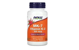 MK-7 Vitamin K2 NOW Foods 100 mcg, 120 Vegetarian Capsules
