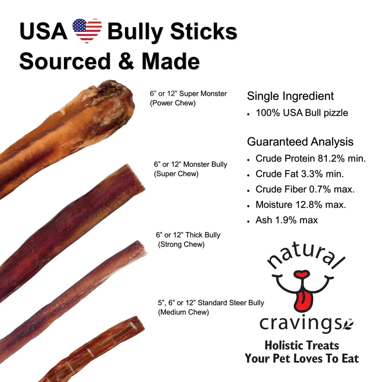 Natural Cravings USA Steer Stix Dog Treats, 12oz