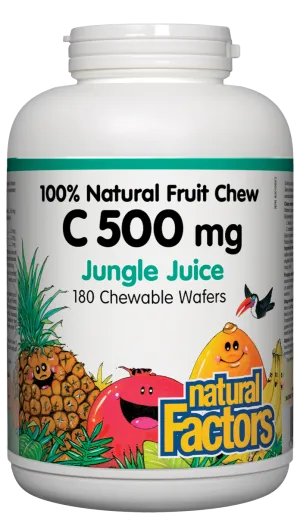 Natural Factors Natural Fruit Chew C (500mg) Jungle Juice (180 Chewables)