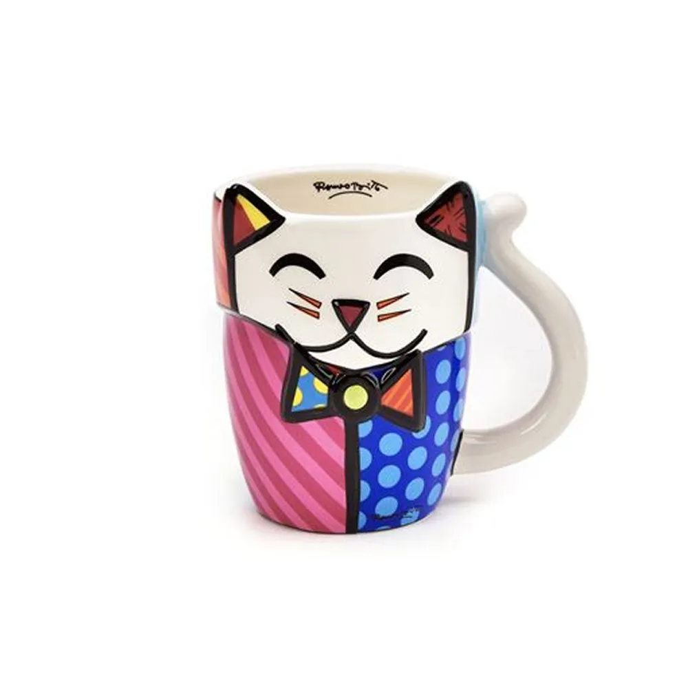 New Romero Britto Coffee Mug Cup Animal Design Ceramic Authentic Bear Cat Gift