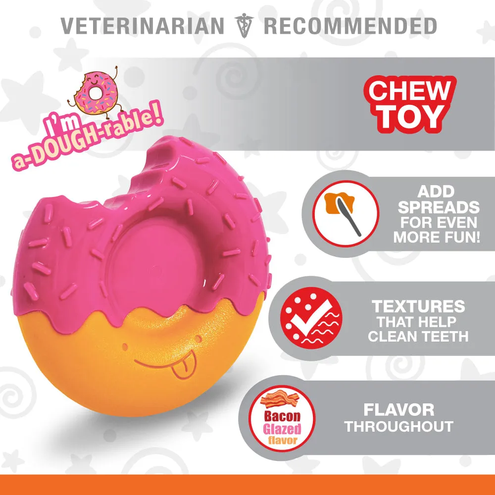 Nylabone Power Chew Donut Dog Toy Bacon Glazed Flavor (Large/Giant - Up to 50 lbs.)