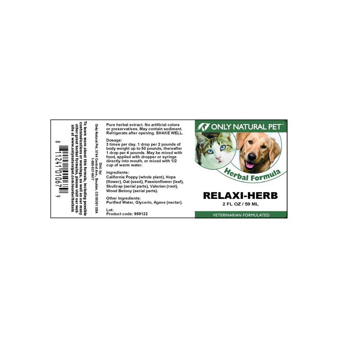 Only Natural Pet Relaxi-Herb Herbal Formula
