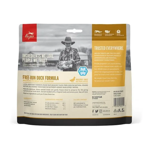 ORIJEN Freeze Dried Free Run Duck Dog Treats