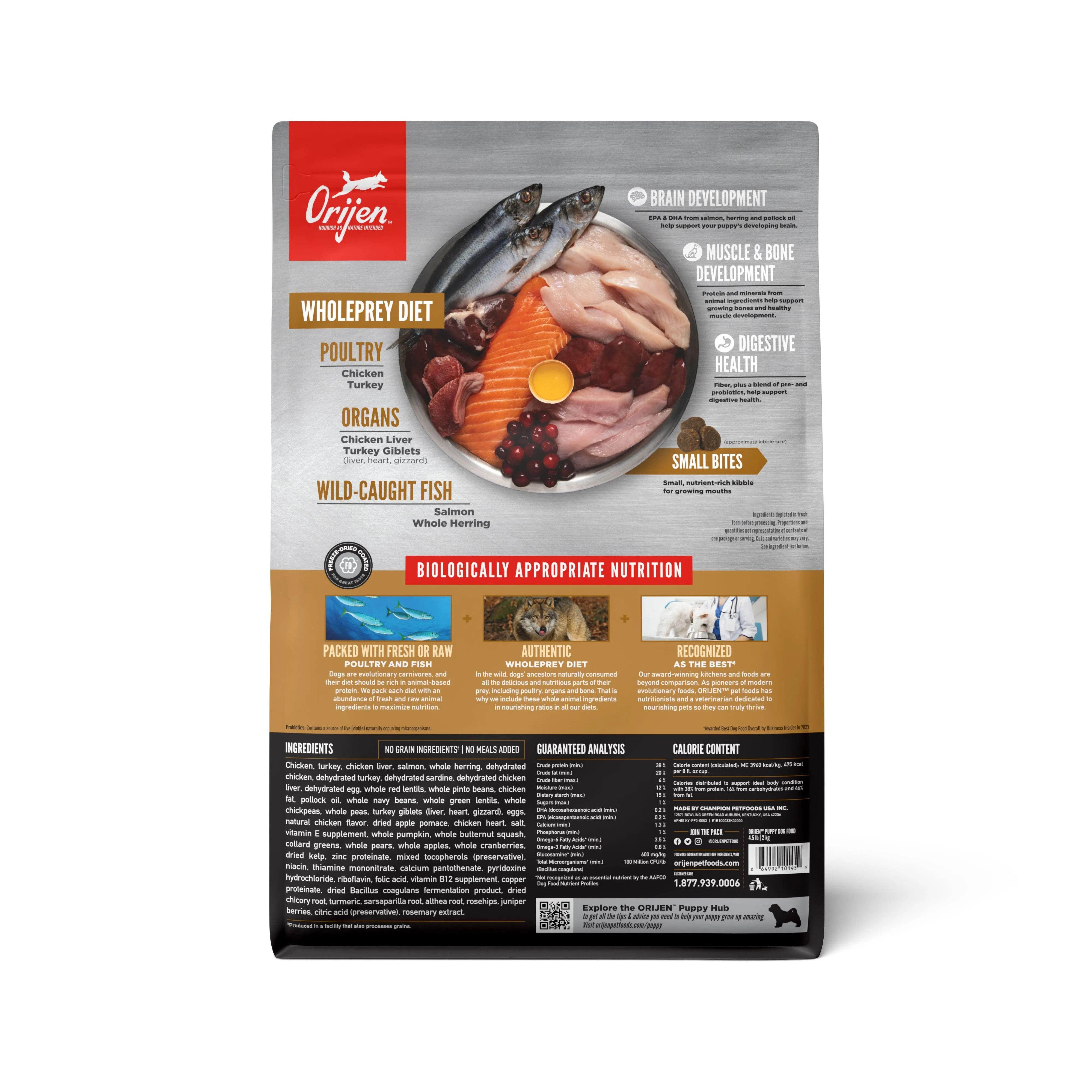 ORIJEN Puppy Biologically Appropriate Dry Dog Food 2kg