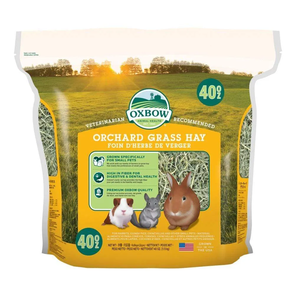 Oxbow Animal Health All Natural Orchard Grass Hay Grass Hay for Chinchillas Rabbits Guinea Pigs Hamsters & Gerbils