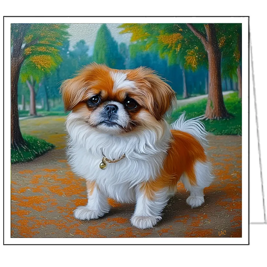 Pekingese Puppy Fine Art Notecards - Set of Six - 5 x 5 Inches