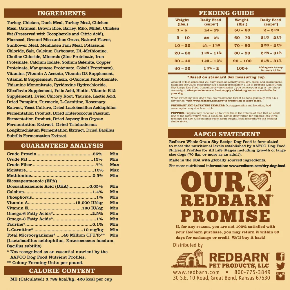 Red Barn Whole Grain Sky Recipe Dog Food