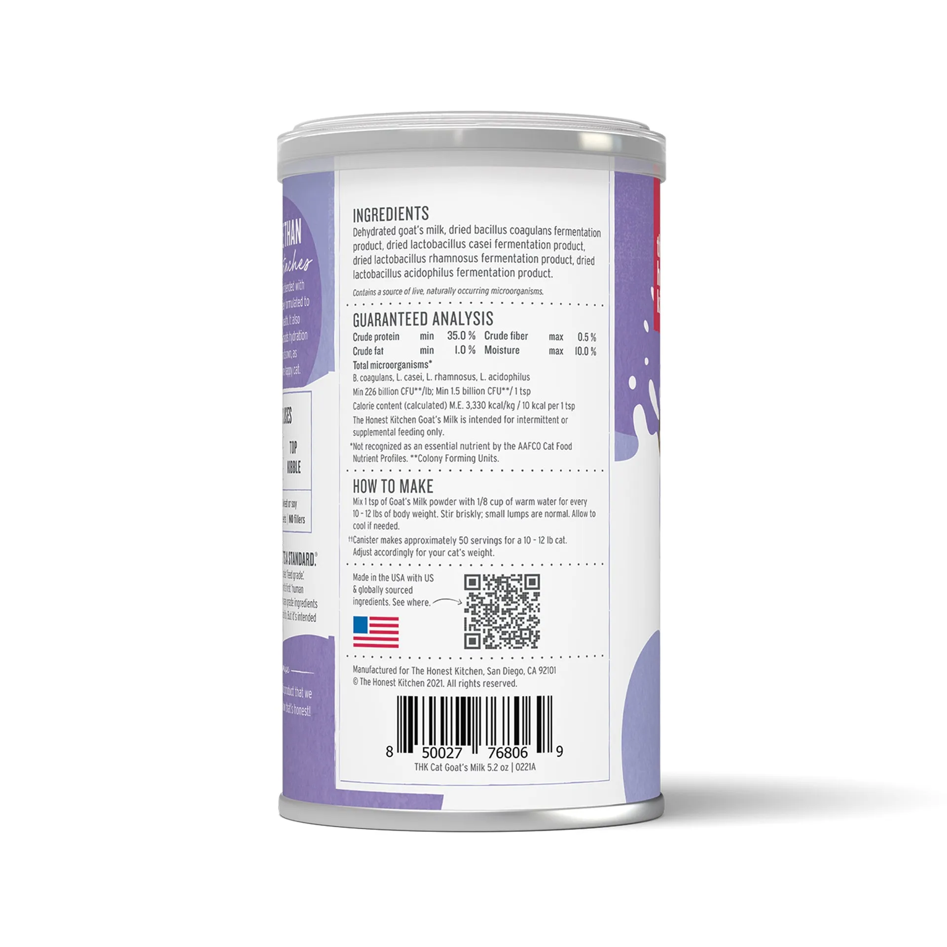 The Honest Kitchen Cat Blend Instant Goat's Milk