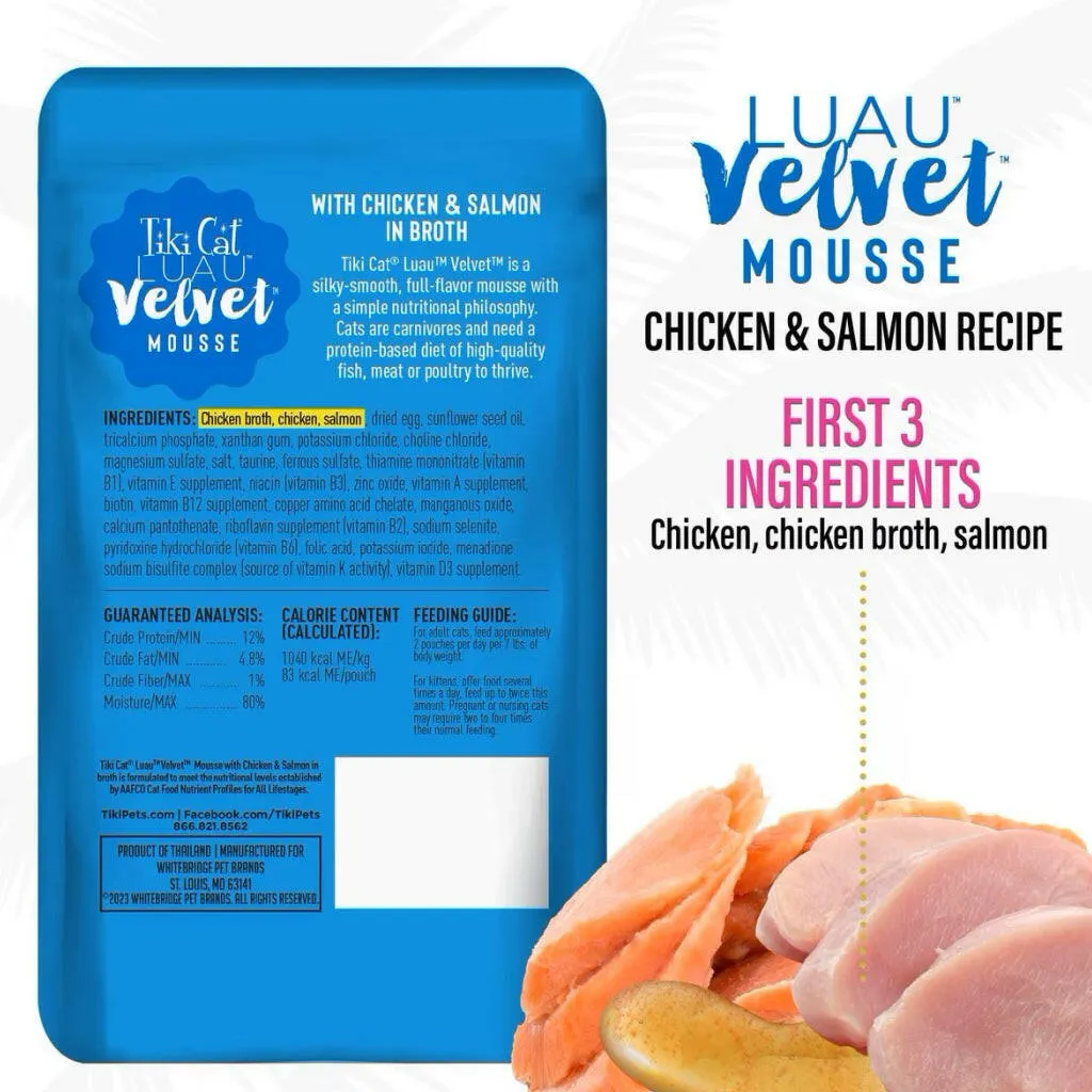 Tiki Cat Velvet Mousse Chicken Salmon (2.8 oz x 12 pouches)
