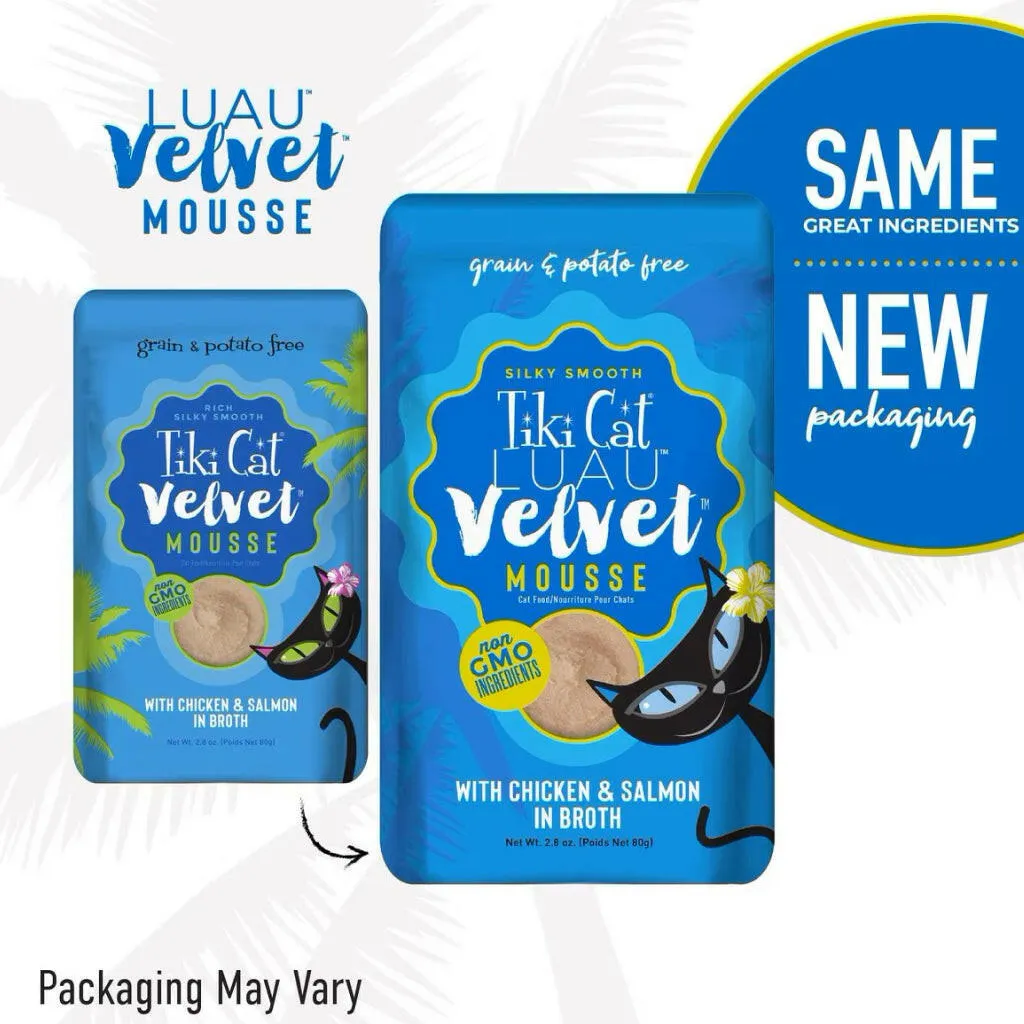 Tiki Cat Velvet Mousse Chicken Salmon (2.8 oz x 12 pouches)