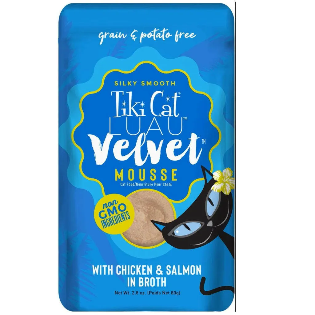 Tiki Cat Velvet Mousse Chicken Salmon (2.8 oz x 12 pouches)