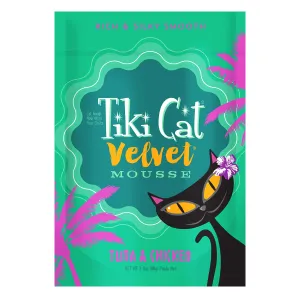 Tiki Cat Velvet Mousse Tuna & Chicken Wet Cat Food, 2.8-oz pouch