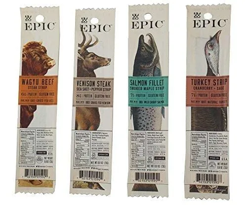 Ultimate Epic Jerky Stash Gift Set - Epic Variety Pack - Epic Strips, Bars and Bites - Beef Salmon Boar Turkey Bison Jerky