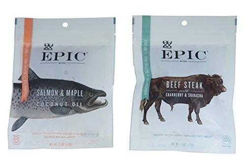 Ultimate Epic Jerky Stash Gift Set - Epic Variety Pack - Epic Strips, Bars and Bites - Beef Salmon Boar Turkey Bison Jerky