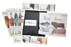 Ultimate Epic Jerky Stash Gift Set - Epic Variety Pack - Epic Strips, Bars and Bites - Beef Salmon Boar Turkey Bison Jerky