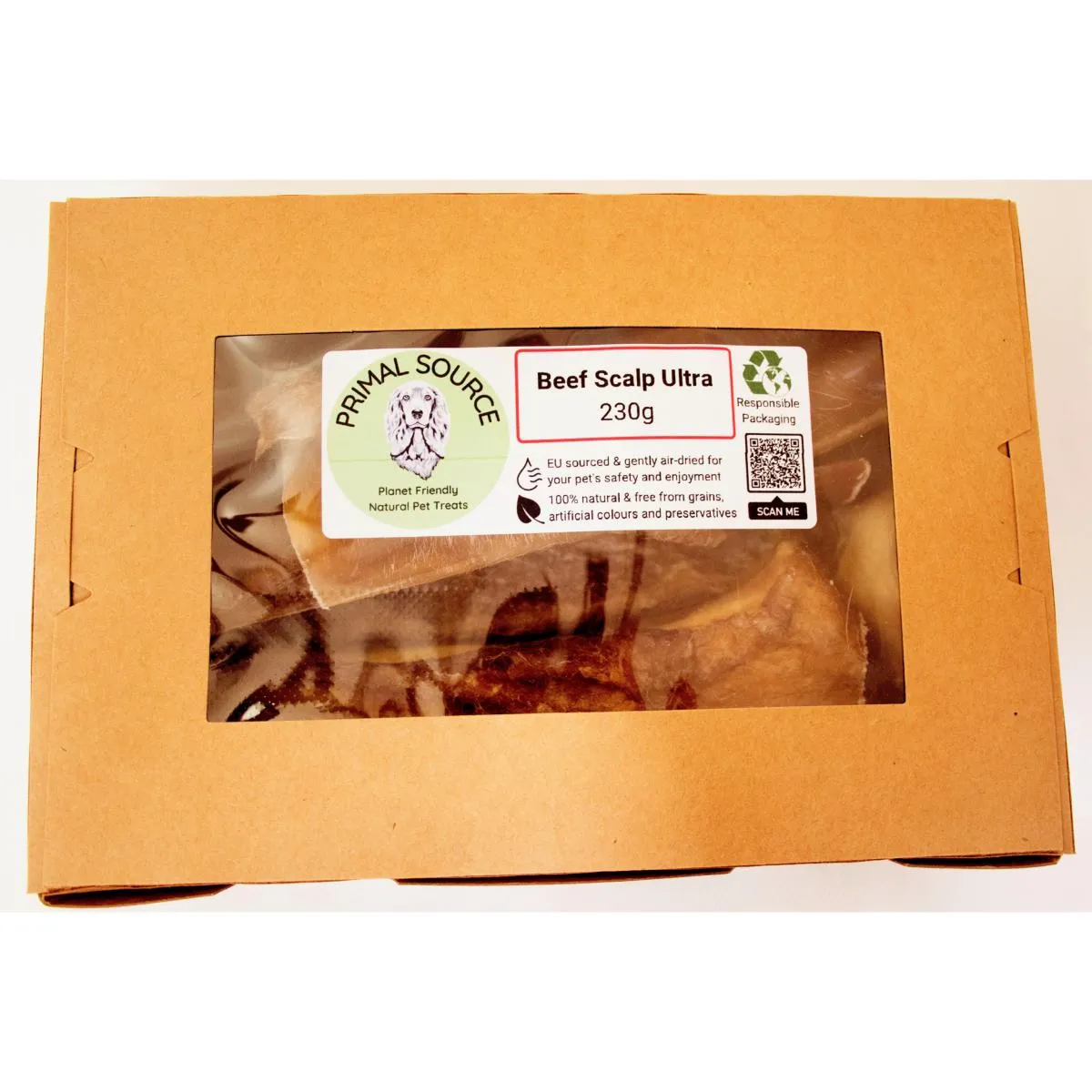Ultra Tough Beef Scalp Slices | Super Chewer Dog Treats by Natural Connection