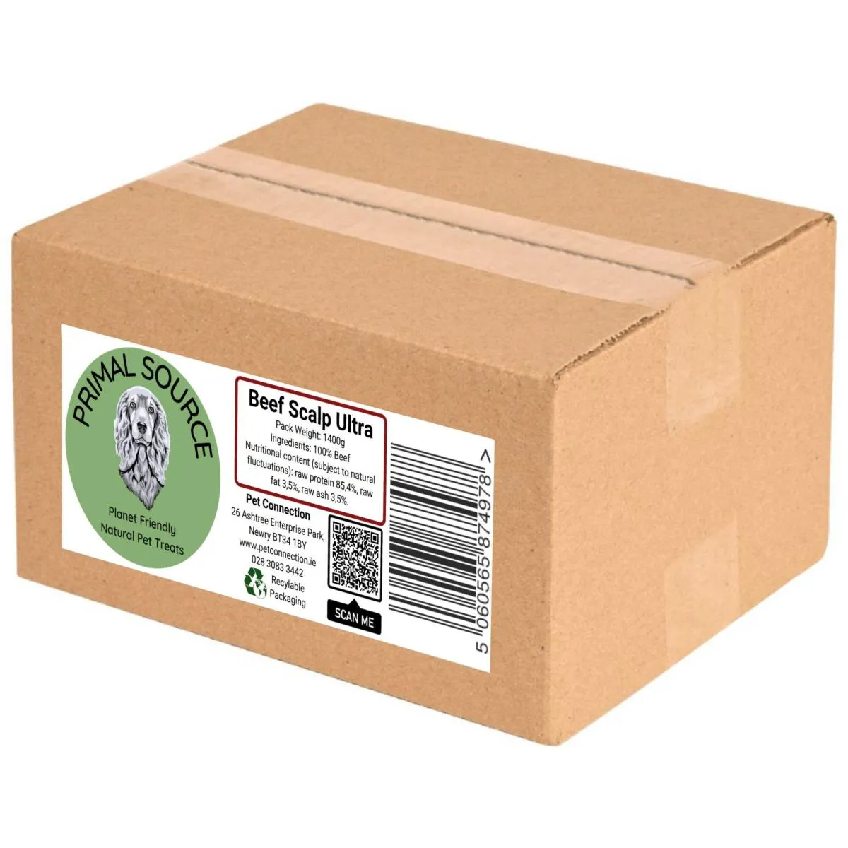 Ultra Tough Beef Scalp Slices | Super Chewer Dog Treats by Natural Connection