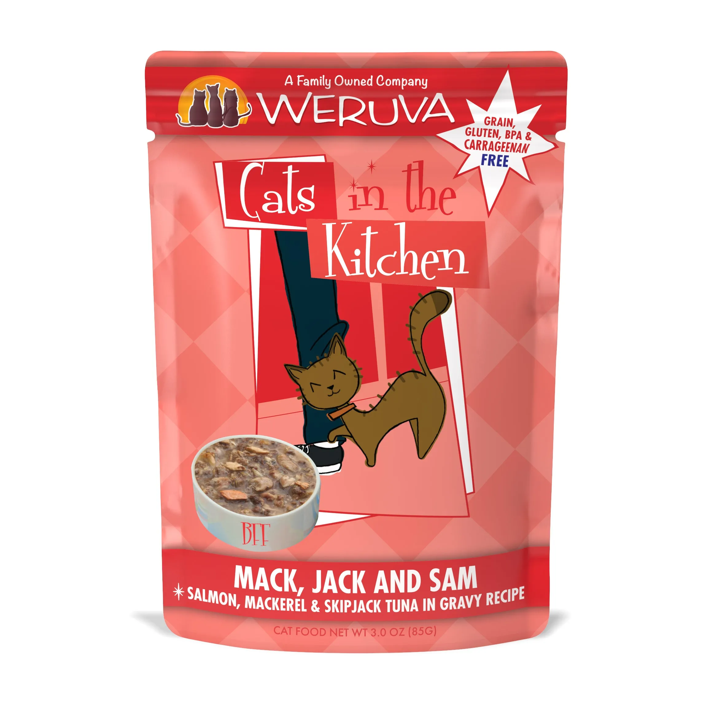 Weruva Cats in the Kitchen Mack, Jack & Sam Pouch (3.0oz)