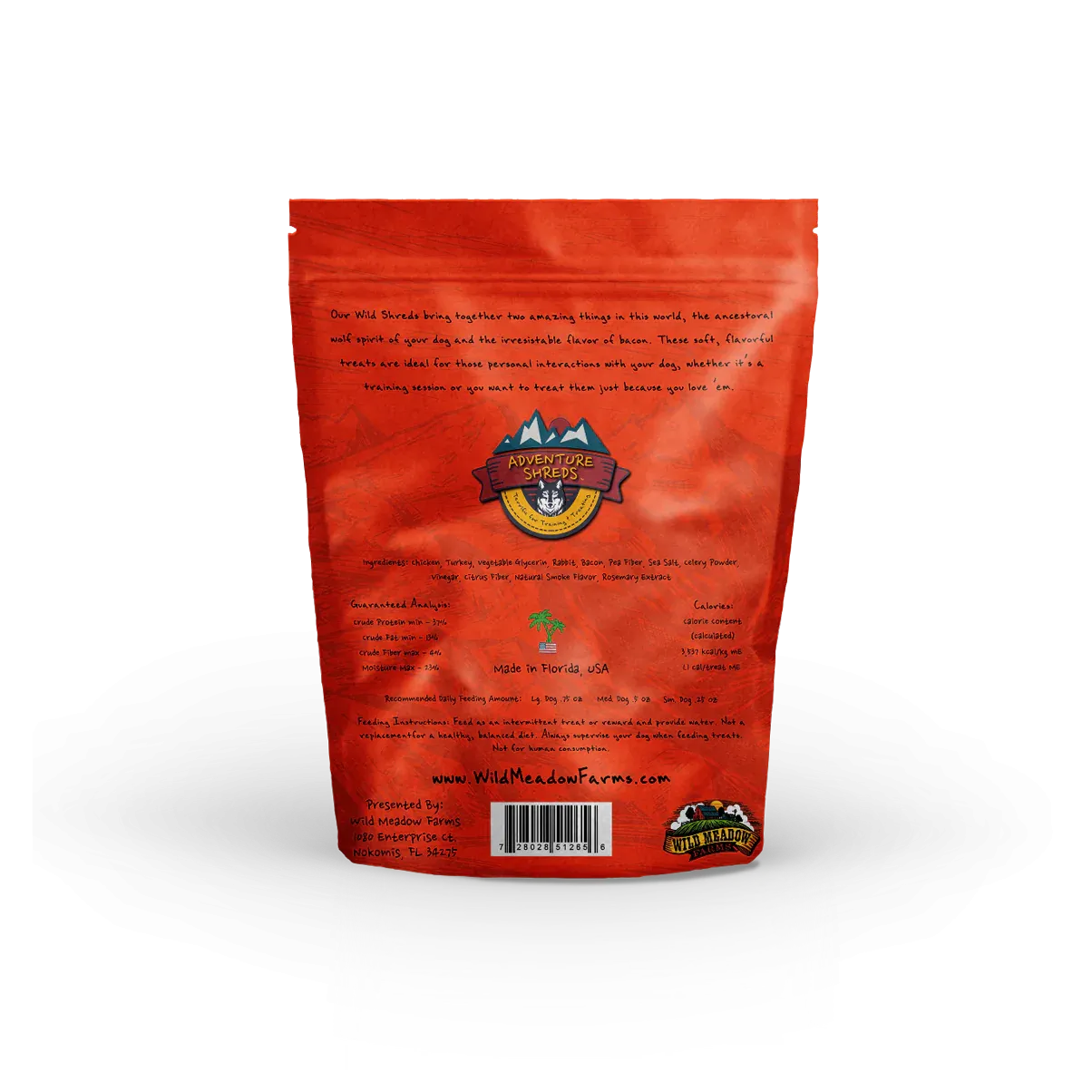 Wild Meadow Farms -ADVENTURE SHREDS RABBIT BACON 2.5oz