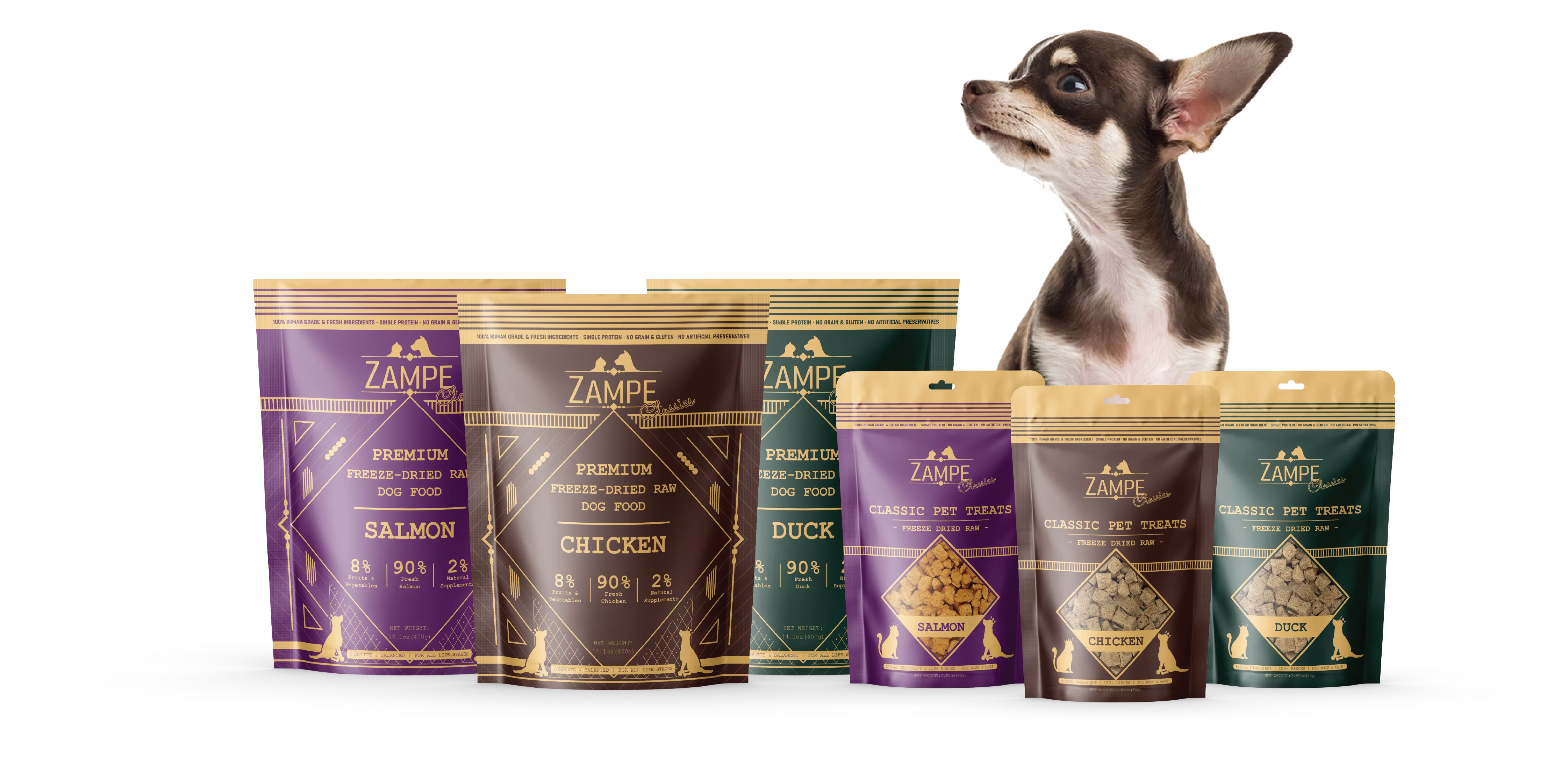 Zampe Freeze Dried Raw Treats (Duck) for Dogs and Cats